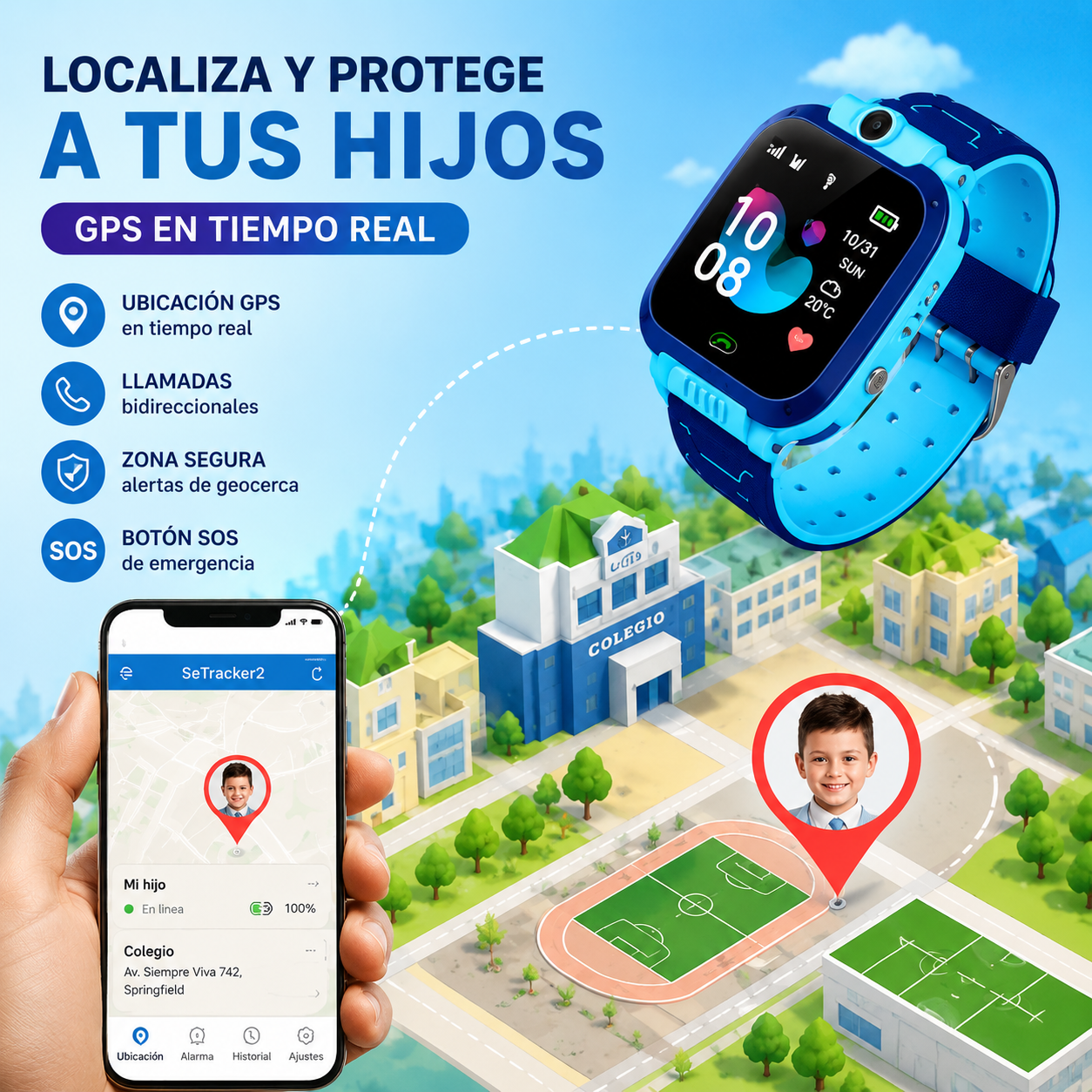 Reloj Inteligente Q12 Para Niños Llamadas / Ubicación GPS