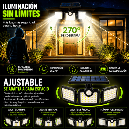 Lampara Solar LED de 3 Paneles
