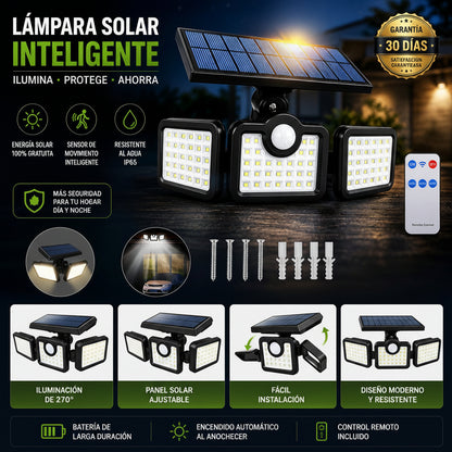 Lampara Solar LED de 3 Paneles