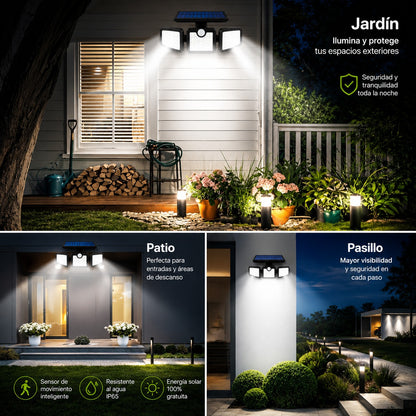 Lampara Solar LED de 3 Paneles